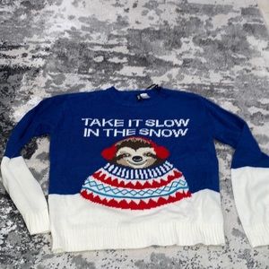 H&M Divided Sloth Ugly Christmas Sweater